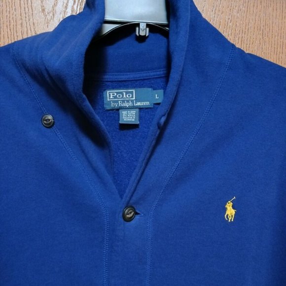Polo (Ralph Lauren)-(Botton-Fleece)-(Blue)-(Size L)-(Pre-owned)-$30.00 - Picture 4 of 4